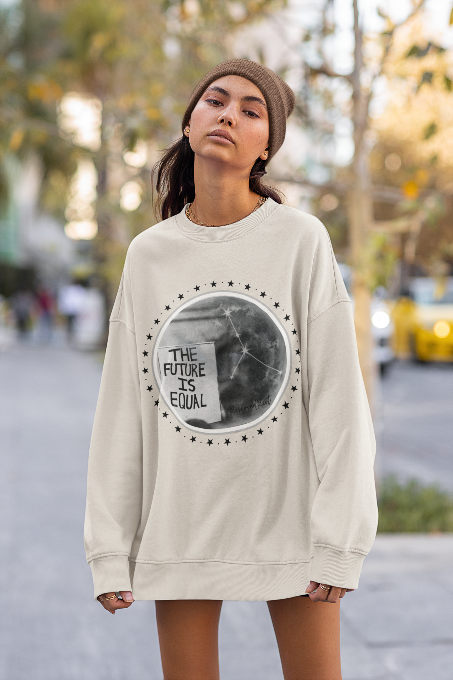 Zodiac (Cancer) Vintage Washed Oversized Hoodless Sweatshirt