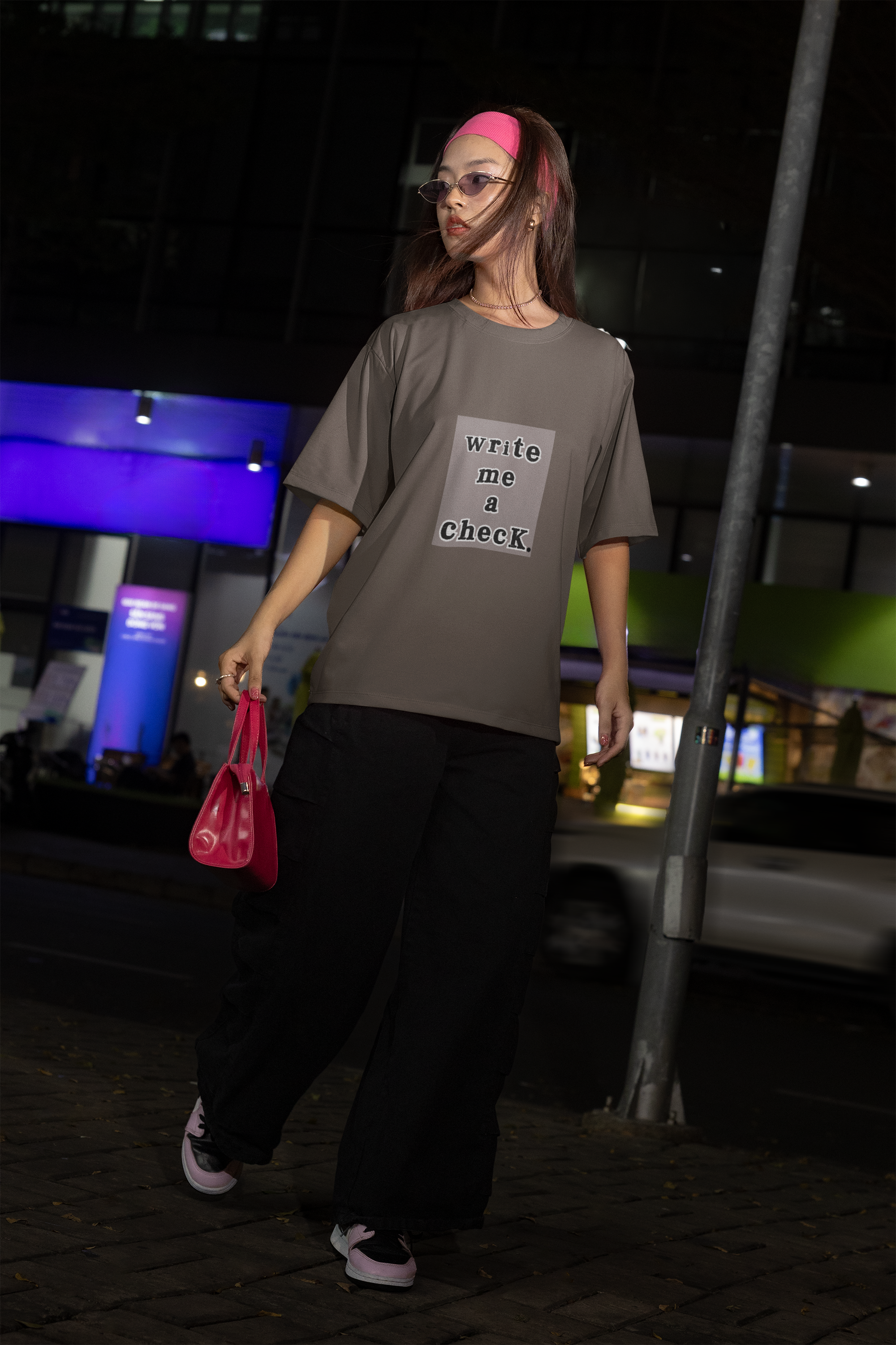 'Write Me a Check/Eat The Rich' Vintage Washed Oversized Tee